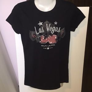 Ralph Lauren black Vegas top tee. Size Medium.